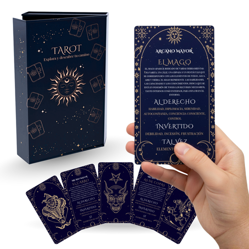 Baraja de Tarot para Principiantes PREMIUM – 78 Cartas con Significados en Español