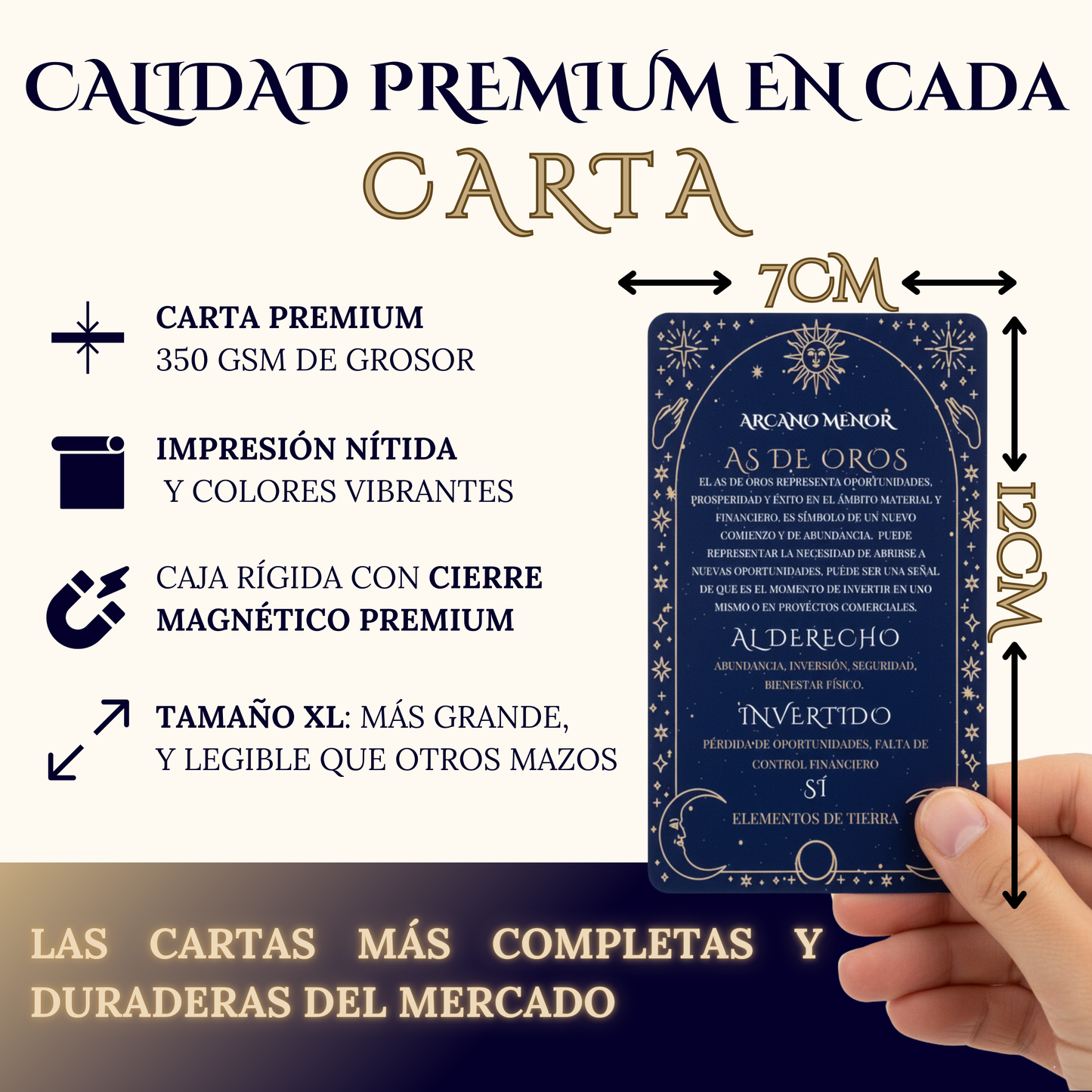 Baraja de Tarot para Principiantes PREMIUM – 78 Cartas con Significados en Español