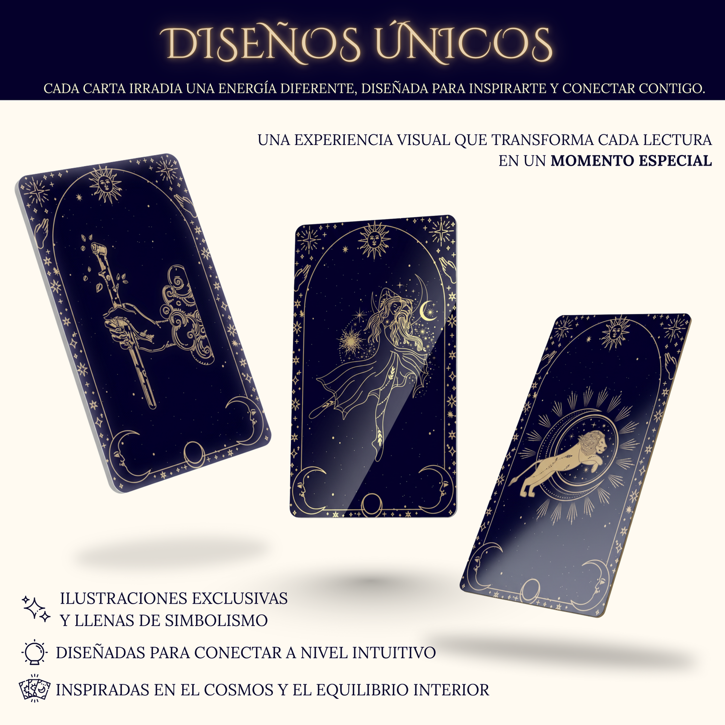 Baraja de Tarot para Principiantes PREMIUM – 78 Cartas con Significados en Español