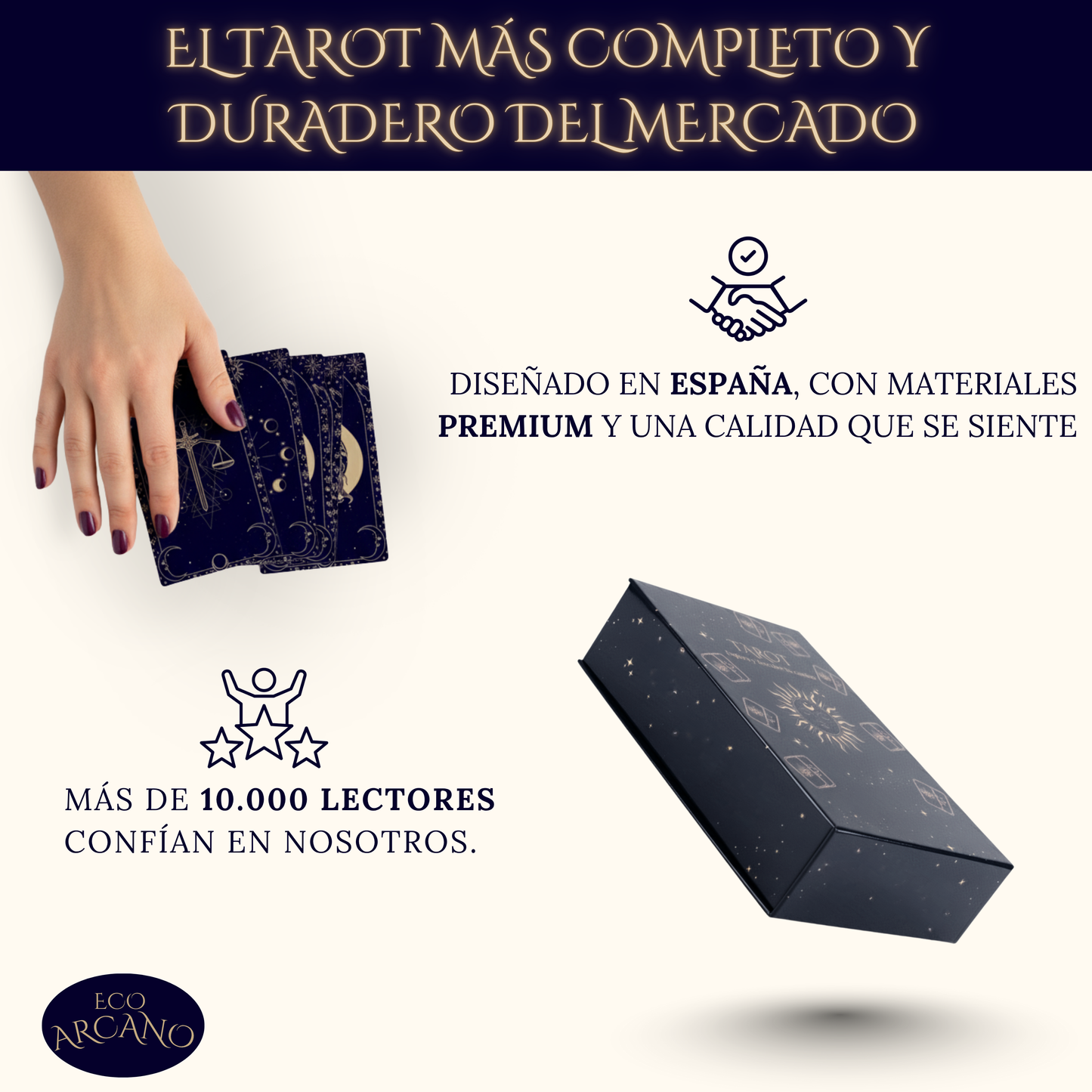 Baraja de Tarot para Principiantes PREMIUM – 78 Cartas con Significados en Español