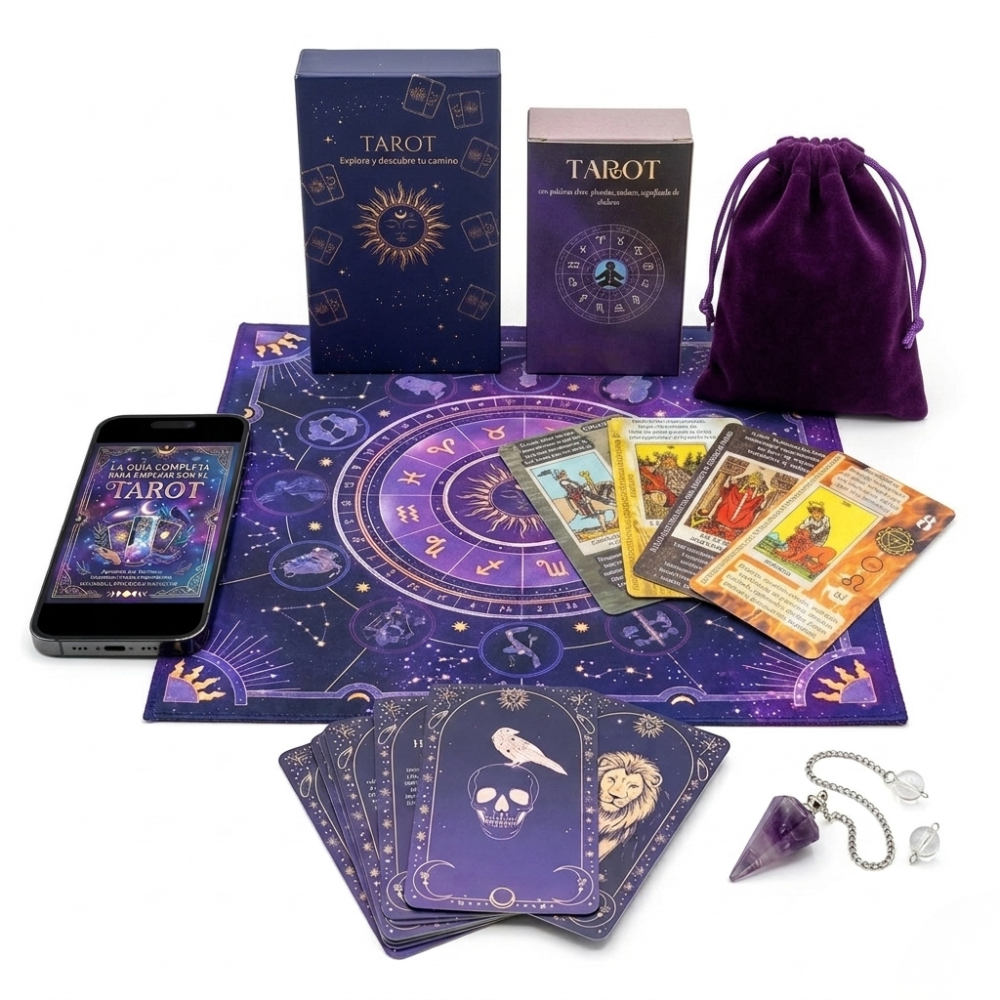 Baraja de Tarot para Principiantes PREMIUM – 78 Cartas con Significados en Español